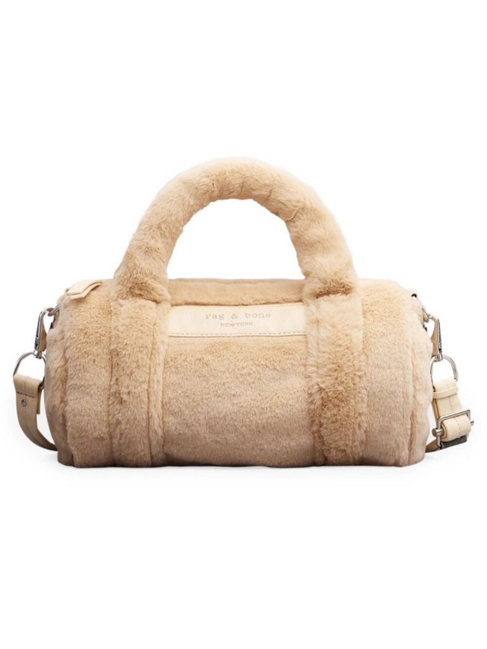 Rag & Bone Cloud Duffle Women's Bag Natural / Cream Crossbody Faux Fur Plush